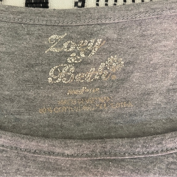 Zoey & Beth Long Sleeve T-Shirt Medium Gray Roll Tab Round‎ Neck Fall Basic Tee - Picture 4 of 10